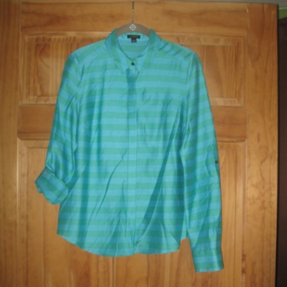 Ann Taylor Button Down Shirt with Button Up Sleeves